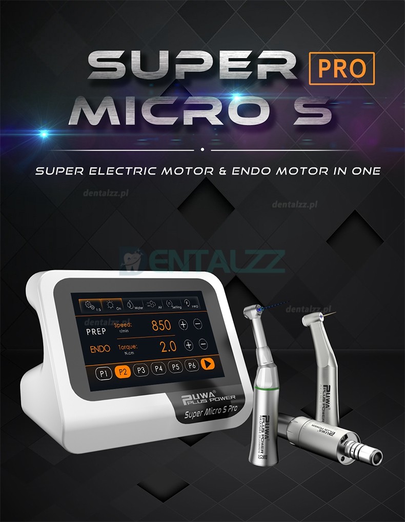 Pluspower® Super Micro S Pro Bezszczotkowy elektryczny silnik dentystyczny z silnikiem endodoncji